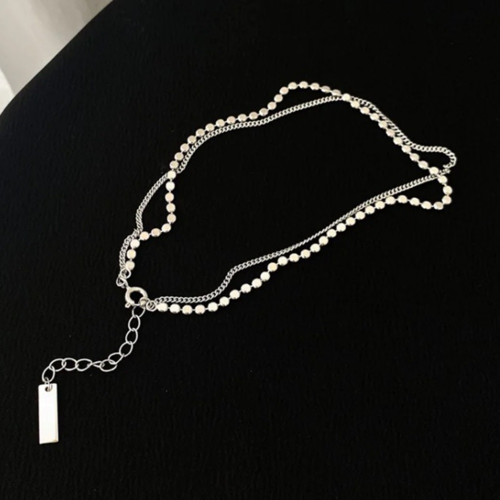 🌟 Sterling Silver Anklet Double Layer